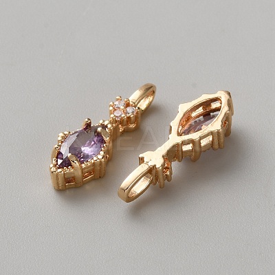 Brass Micro Pave Cubic Zirconia Pendants KK-WH0095-09E-1