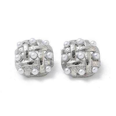 304 Stainless Steel knit Stud Earrings EJEW-B108-08P-1