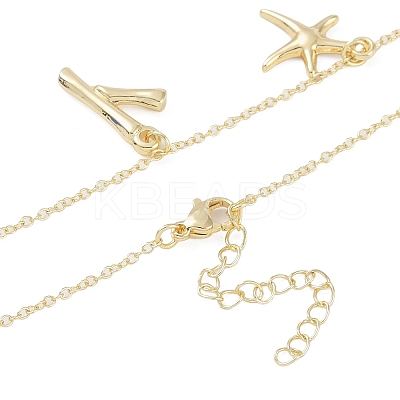 Bohemian Summer Beach Style 18K Gold Plated Shell Shape Initial Pendant Necklaces IL8059-25-1