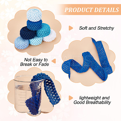 14M 7 Style Blue Series Elastic Crochet Headband Ribbon OCOR-BC0005-36-1