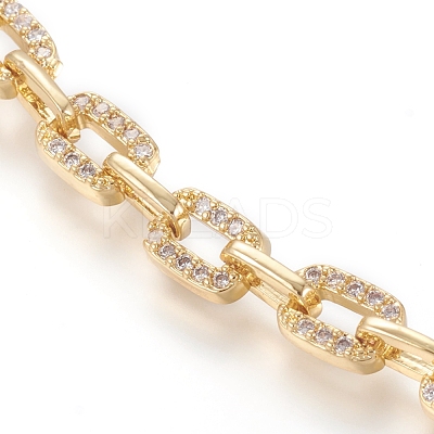 Brass Paperclip Chains Necklaces NJEW-I235-02G-1