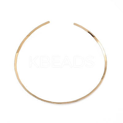 PVD Vacuum Plating 304 Stainless Steel Textured Wire Necklace Making STAS-B036-04G-1