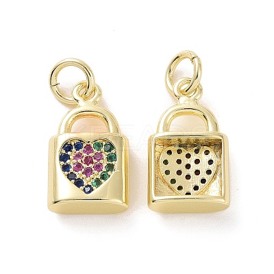 Brass Micro Pave Colorful Cubic Zirconia Charms KK-E068-VF139-1