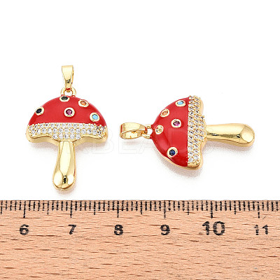 Brass Micro Pave Cubic Zirconia Pendants KK-N257-54G-1