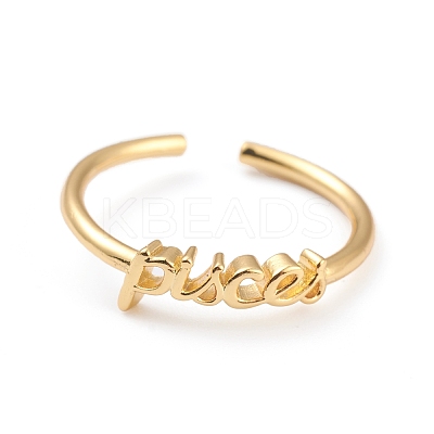 Constellation/Zodiac Sign Brass Cuff Rings RJEW-J074-05G-H-1