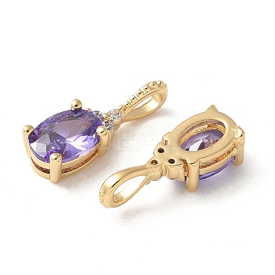 Brass Micro Pave Cubic Zirconia Pendants KK-Q031-43G-04-1