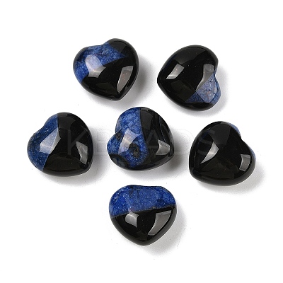Natural Agate(Dyed & Heated) Heart Palm Stone G-Q021-04E-1