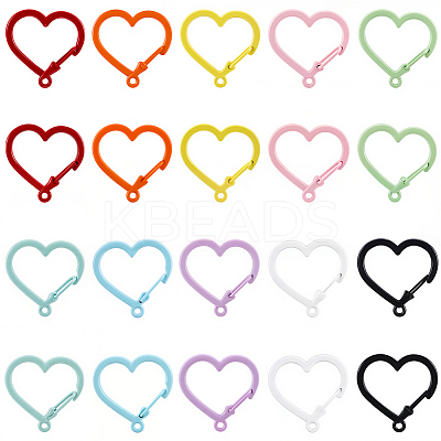 20Pcs 10 Colors Baking Paint Alloy Key Snap Hook Clasps for Keychains FIND-SC0017-48-1