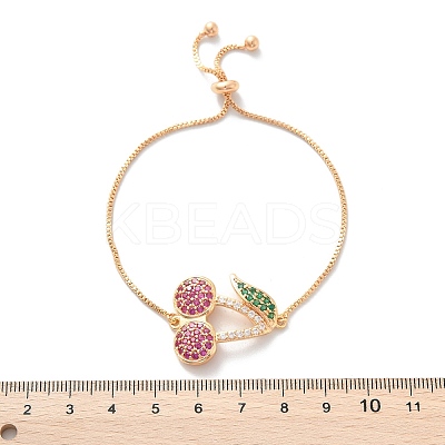 Cherry Brass Micro Pave Cubic Zirconia Link Slider Bracelets KK-R217-54G-1