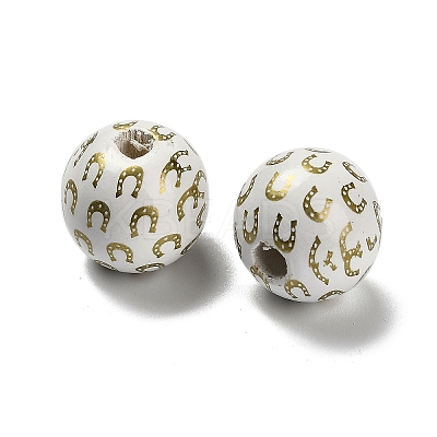 St. Patrick's Day Series Printed Schima Wood European Beads WOOD-V002-01F-1