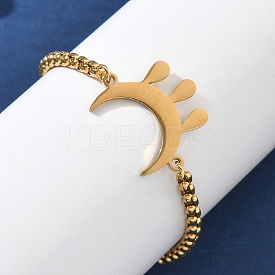 Moon 304 Stainless Steel Link Bracelets BJEW-M097-02G-1