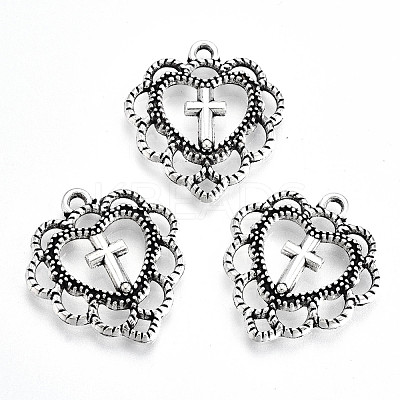 Tibetan Style Alloy Pendants TIBE-S323-059AS-RS-1