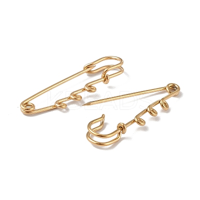 Ion Plating(IP) 304 Stainless Steel Safety Pins Brooch Findings X-STAS-I673-06G-1