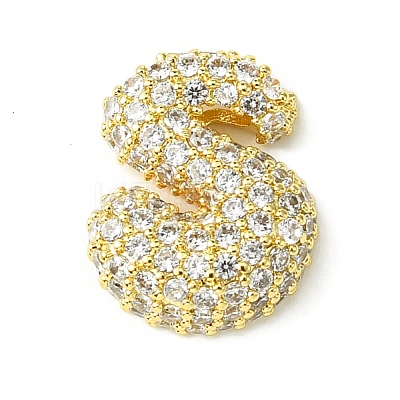 Rack Plating Brass Clear Cubic Zirconia Pendants KK-S378-01G-S-1