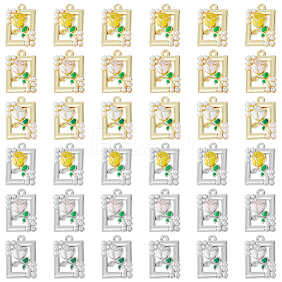 36Pcs 6 Styles Rack Plating Alloy Enamel Pendants FIND-DC0002-91-1