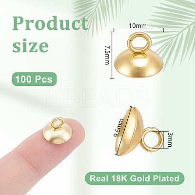 100Pcs 304 Stainless Steel Bead Cap Pendant Bails STAS-UN0063-19-1