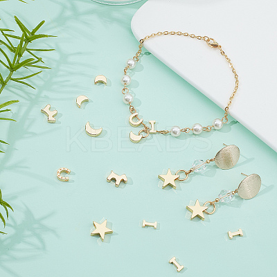 36Pcs 6 Style Brass Pendants KK-BC0002-11G-1