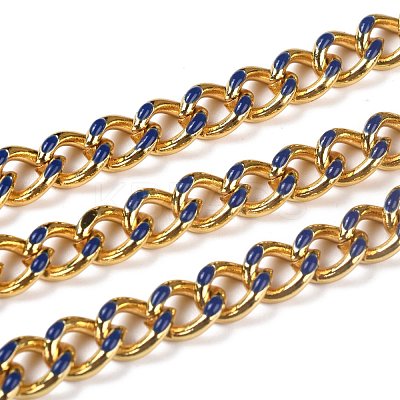 Golden Brass Enamel Curb Chain CHC-H103-07C-G-1