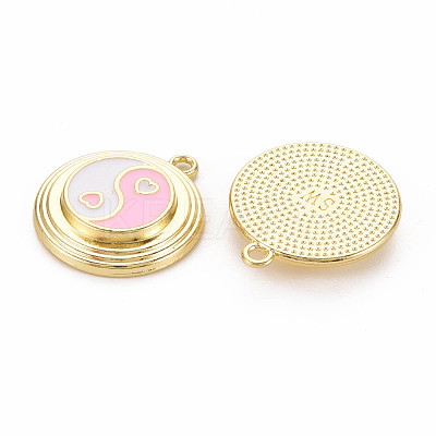 Rack Plating Light Gold Alloy Enamel Pendants ENAM-Q444-012A-RS-1