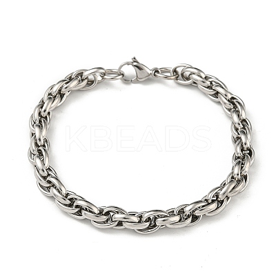 Non-Tarnish 201 Stainless Steel Rope Chain Bracelets STAS-Z056-16P-1