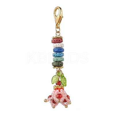 Natural Lava Rock Beads Pendant Decorations HJEW-MZ00042-01-1