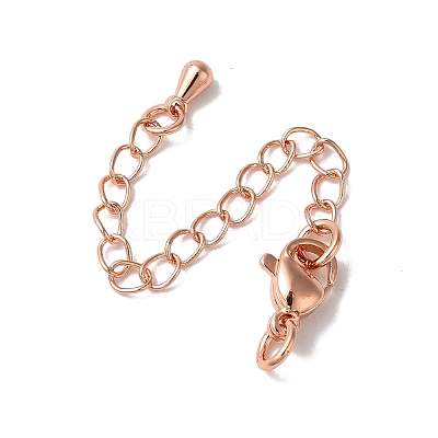Rack Plating Brass Ends with Chain and Clasps KK-F873-01RG-01-1