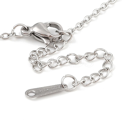 Non-Tarnish 304 Stainless Steel Cable Chain Round Beads Pendant Necklaces for Women NJEW-Z047-02P-1