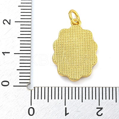 Brass Pendants with Shell and Jump Ring KK-D534-03G-02-1