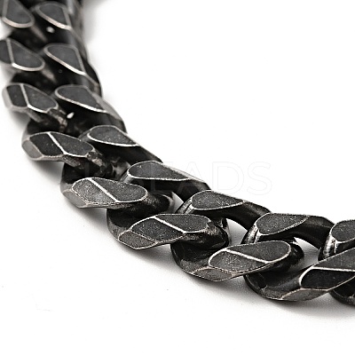 304 Stainless Steel Curb Chain Bracelet with Magnetic Clasp for Men Women BJEW-E009-13AS-1