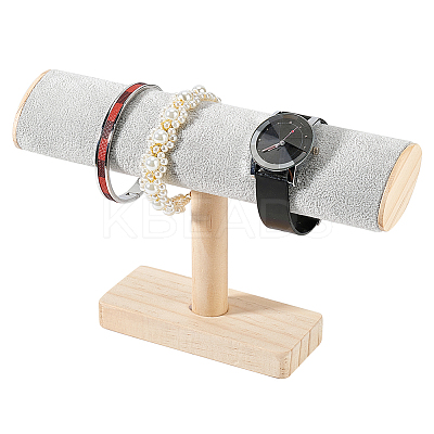 Wood & Velvet T Bar Bracelet Display Stands ODIS-WH0061-40A-1