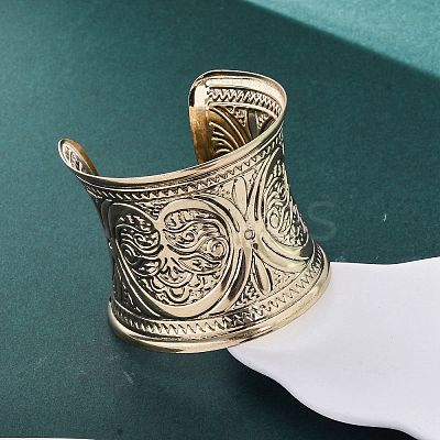 Alloy Arm Cuff Bangles Girl Women LS-AJEW-A063-03G-1