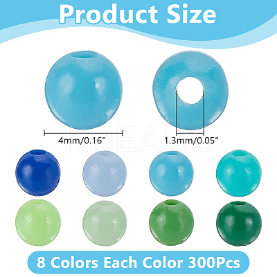 2400Pcs 8 Colors Opaque Acrylic Beads FIND-AR0005-80-1