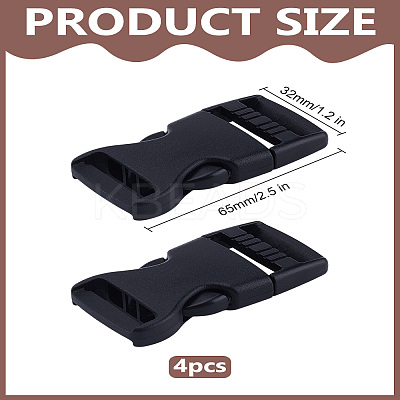 4Pcs Plastic Adjustable Quick Contoured Side Release Buckles PURS-LP0001-10-1