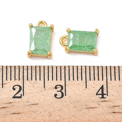 Brass Crushed Ice Cut Cubic Zirconia Pendants KK-D024-25C-G-1