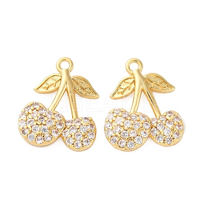 Brass Micro Pave Cubic Zirconia Pendants KK-F895-18A-G-1
