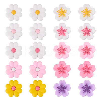 20Pcs 10 Styles Silicone Beads SIL-TA0002-90-1