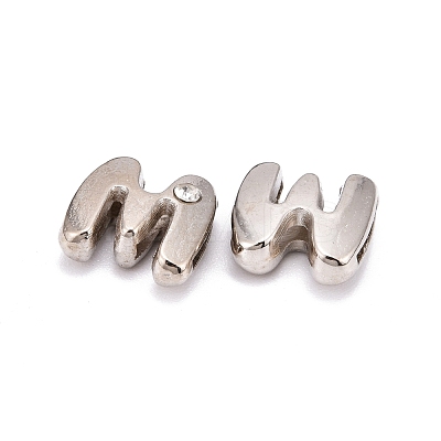 Letter Slider Beads for Watch Band Bracelet Making ALRI-O012-M-NR-1