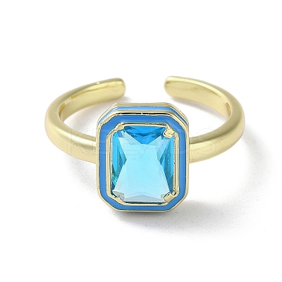 Rack Plating Real 18k Gold Plated Brass Cuff Rings RJEW-M159-01G-1