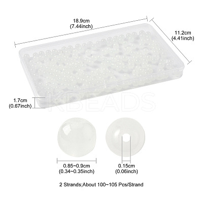 2 Strands Baking Paint Imitation Jade Glass Round Bead Strands DGLA-FS0001-20B-1