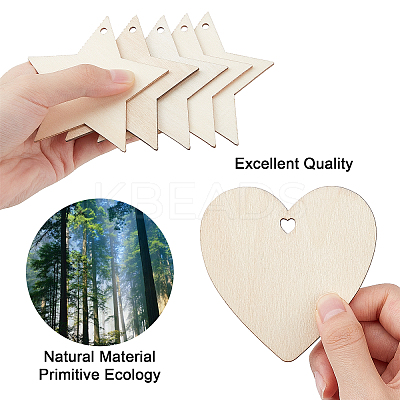 Undyed Wooden Big Pendants WOOD-GF0001-50-1