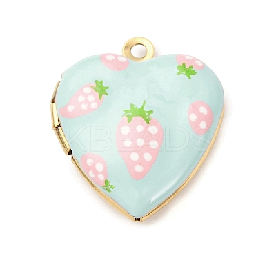 304 Stainless Steel Heart Locket Pendants STAS-Z168-02G-04-1