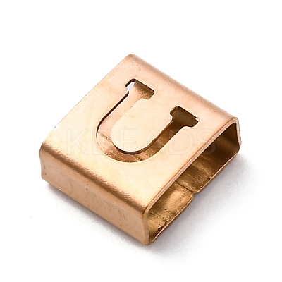 Ion Plating(IP) 304 Stainless Steel Square Slide Charms STAS-L132-09U-RG-1