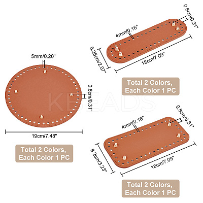 6Pcs 6 Style PU Leather Knitting Crochet Bags Nail Bottom Shaper Pad FIND-PH0009-91-1