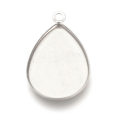 Tarnish Resistant 201 Stainless Steel Pendant Cabochon Settings LS-X-STAS-S057-34-1