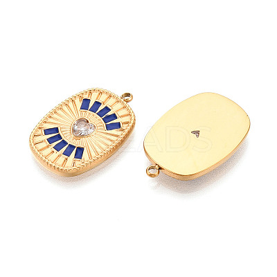304 Stainless Steel Pave Crystal Rhinestone and Enamel Pendants STAS-T068-29A-1