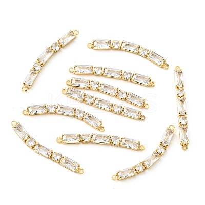 SHEGRACE Brass Pave Clear Cubic Zirconia Connector Charms XGRQ3P965-641G-1
