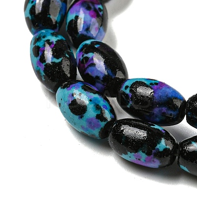 Spray Painted Synthetic Turquoise Beads Strands G-E617-B07-02B-1