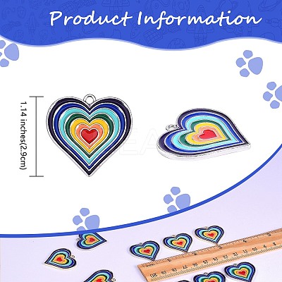 10Pcs 2 Colors Alloy Enamel Pendants ENAM-SZ0001-58-1