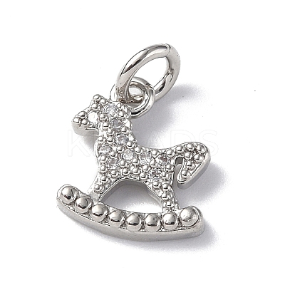 Brass Micro Pave Cubic Zirconia Charms ZIRC-F131-24P-1