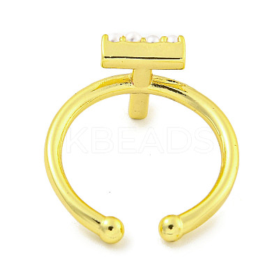 Rack Plating Brass Open Cuff Rings for Women RJEW-F162-01G-T-1
